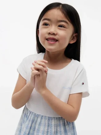 Robe combinée en seersucker vichy pour enfant