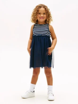 Robe combinée en tulle rayé pour enfant