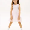Robe combinée en tulle rayé pour enfant Robe combinée en tulle rayé pour enfant