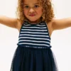 Robe combinée en tulle rayé pour enfant Robe combinée en tulle rayé pour enfant