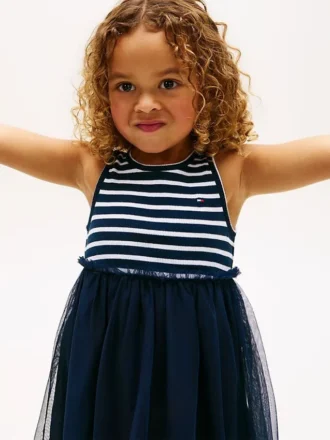 Robe combinée en tulle rayé pour enfant