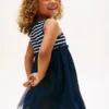 Robe combinée en tulle rayé pour enfant Robe combinée en tulle rayé pour enfant