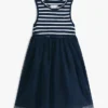 Robe combinée en tulle rayé pour enfant Robe combinée en tulle rayé pour enfant