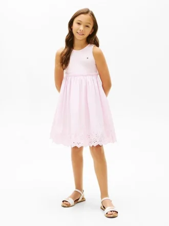 Robe combinée à œillets brodés pour enfant
