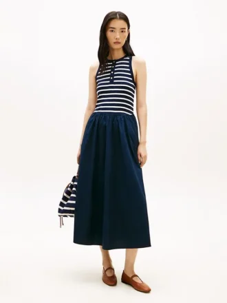 Robe débardeur en mélange de matières Robe débardeur en mélange de matières