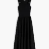 Robe débardeur en mélange de matières avec boutons dorés Robe débardeur en mélange de matières avec boutons dorés