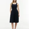 Robe débardeur midi en mélange de matières Robe débardeur midi en mélange de matières