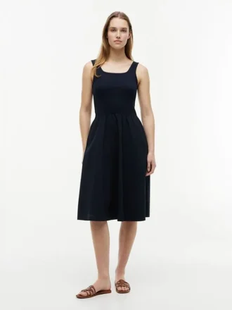 Robe débardeur midi en mélange de matières