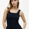 Robe débardeur midi en mélange de matières Robe débardeur midi en mélange de matières