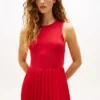 Robe débardeur plissée en mélange de matières Robe débardeur plissée en mélange de matières