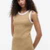 Robe débardeur à rayures en maille côtelée Robe débardeur à rayures en maille côtelée