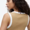 Robe débardeur à rayures en maille côtelée Robe débardeur à rayures en maille côtelée