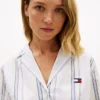 Robe de nuit en popeline rayée Robe de nuit en popeline rayée