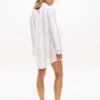 Robe de nuit en popeline rayée Robe de nuit en popeline rayée