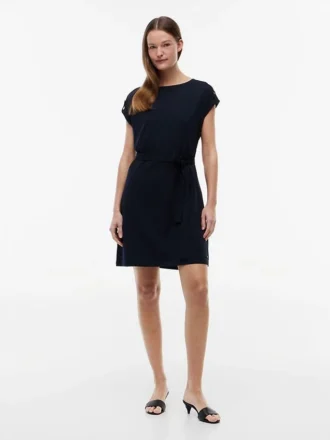 Robe en coton stretch à ceinture
