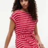 Robe en coton stretch à rayures et ceinture Robe en coton stretch à rayures et ceinture
