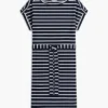 Robe en coton stretch à rayures et ceinture Robe en coton stretch à rayures et ceinture
