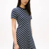 Robe en interlock à rayures en chevrons Robe en interlock à rayures en chevrons