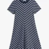 Robe en interlock à rayures en chevrons Robe en interlock à rayures en chevrons
