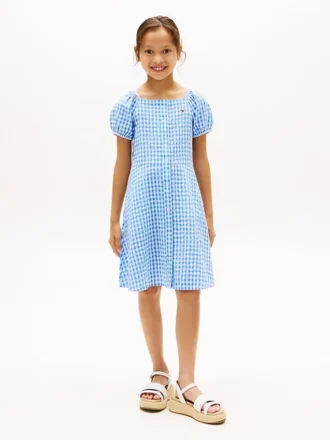 Robe à manches bouffantes en vichy pour enfant