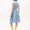 Robe midi en seersucker vichy avec ceinture Robe midi en seersucker vichy avec ceinture