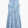 Robe midi en seersucker vichy avec ceinture Robe midi en seersucker vichy avec ceinture