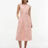 Robe midi en vichy seersucker froncée Robe midi en vichy seersucker froncée