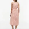 Robe midi en vichy seersucker froncée Robe midi en vichy seersucker froncée
