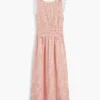 Robe midi en vichy seersucker froncée Robe midi en vichy seersucker froncée