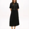 Robe midi plissée en mélange de matières Robe midi plissée en mélange de matières