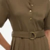 Robe midi plissée en mélange de matières Robe midi plissée en mélange de matières