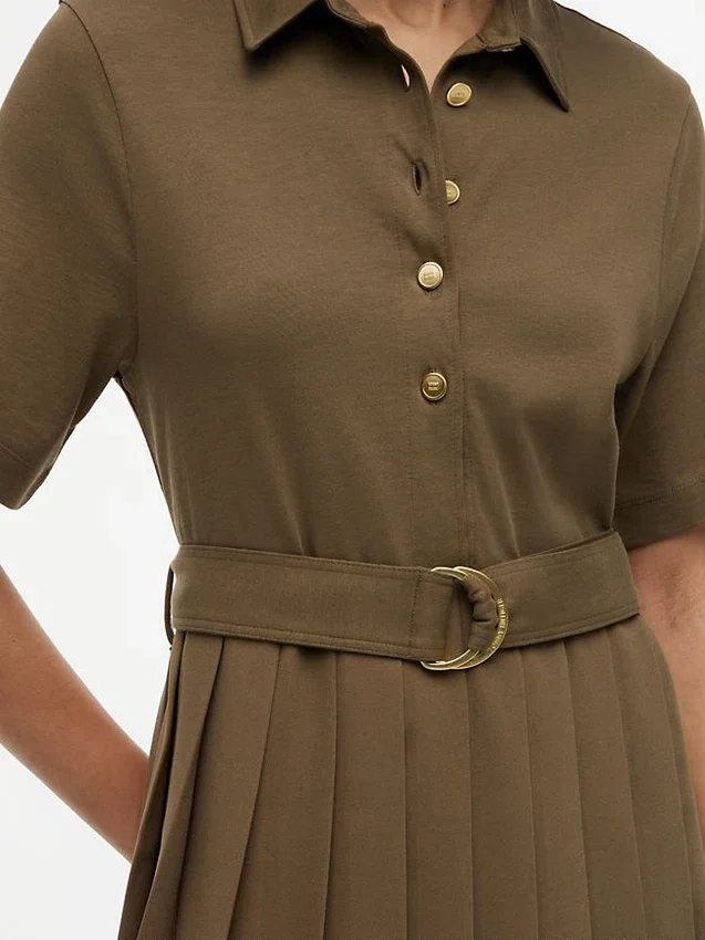 Robe midi plissée en mélange de matières Robe midi plissée en mélange de matières