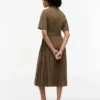 Robe midi plissée en mélange de matières Robe midi plissée en mélange de matières