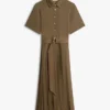 Robe midi plissée en mélange de matières Robe midi plissée en mélange de matières