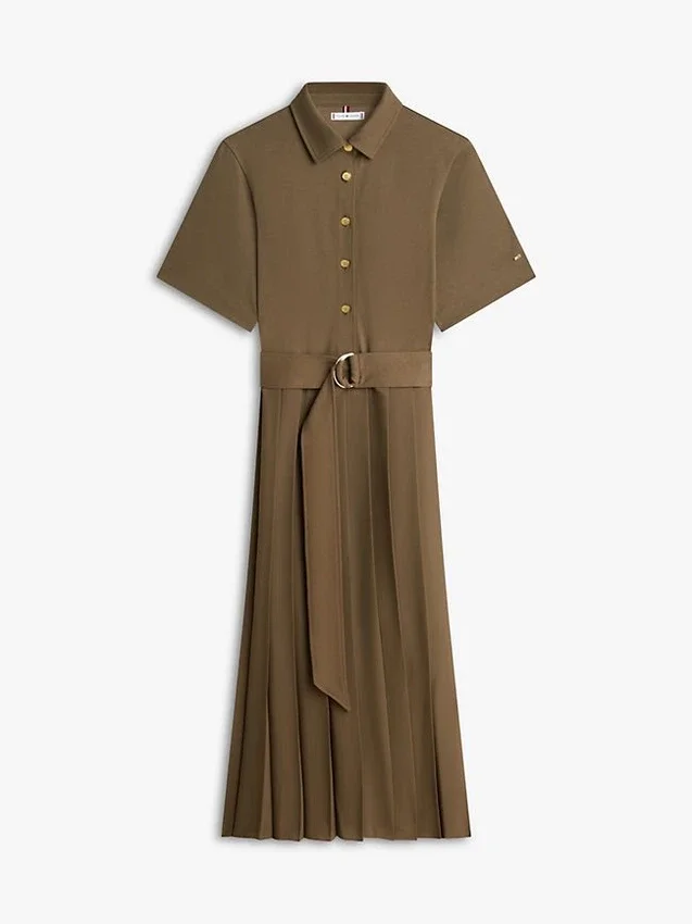 Robe midi plissée en mélange de matières Robe midi plissée en mélange de matières
