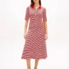 Robe midi polo à boutons dorés