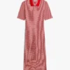 Robe midi polo à boutons dorés