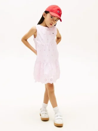 Robe à nœud et œillets brodés pour enfant