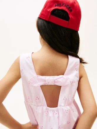 Robe à nœud et œillets brodés pour enfant