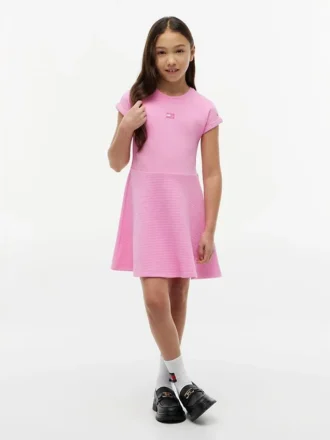 Robe patineuse pour enfant avec logo drapeau ton sur ton Robe patineuse pour enfant avec logo drapeau ton sur ton