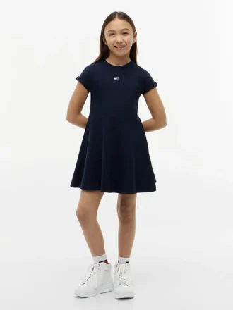 Robe patineuse pour enfant avec logo drapeau ton sur ton Robe patineuse pour enfant avec logo drapeau ton sur ton