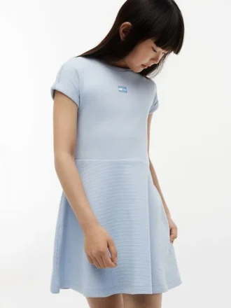 Robe patineuse pour enfant avec logo drapeau ton sur ton