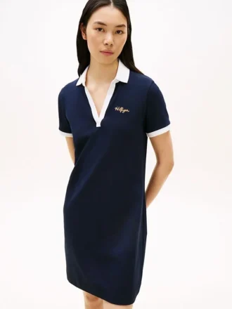 Robe polo brodée Hilfiger Script