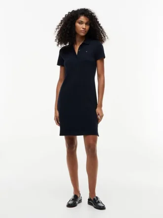 Robe polo en coton stretch coupe classique