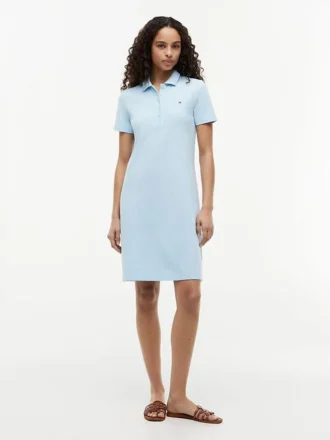 Robe polo en coton stretch coupe classique
