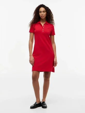 Robe polo en coton stretch coupe classique