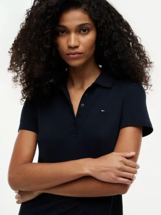 Robe polo en coton stretch coupe classique