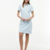 Robe polo en piqué stretch rayé