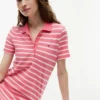 Robe polo en piqué stretch rayé
