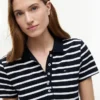 Robe polo en piqué stretch rayé